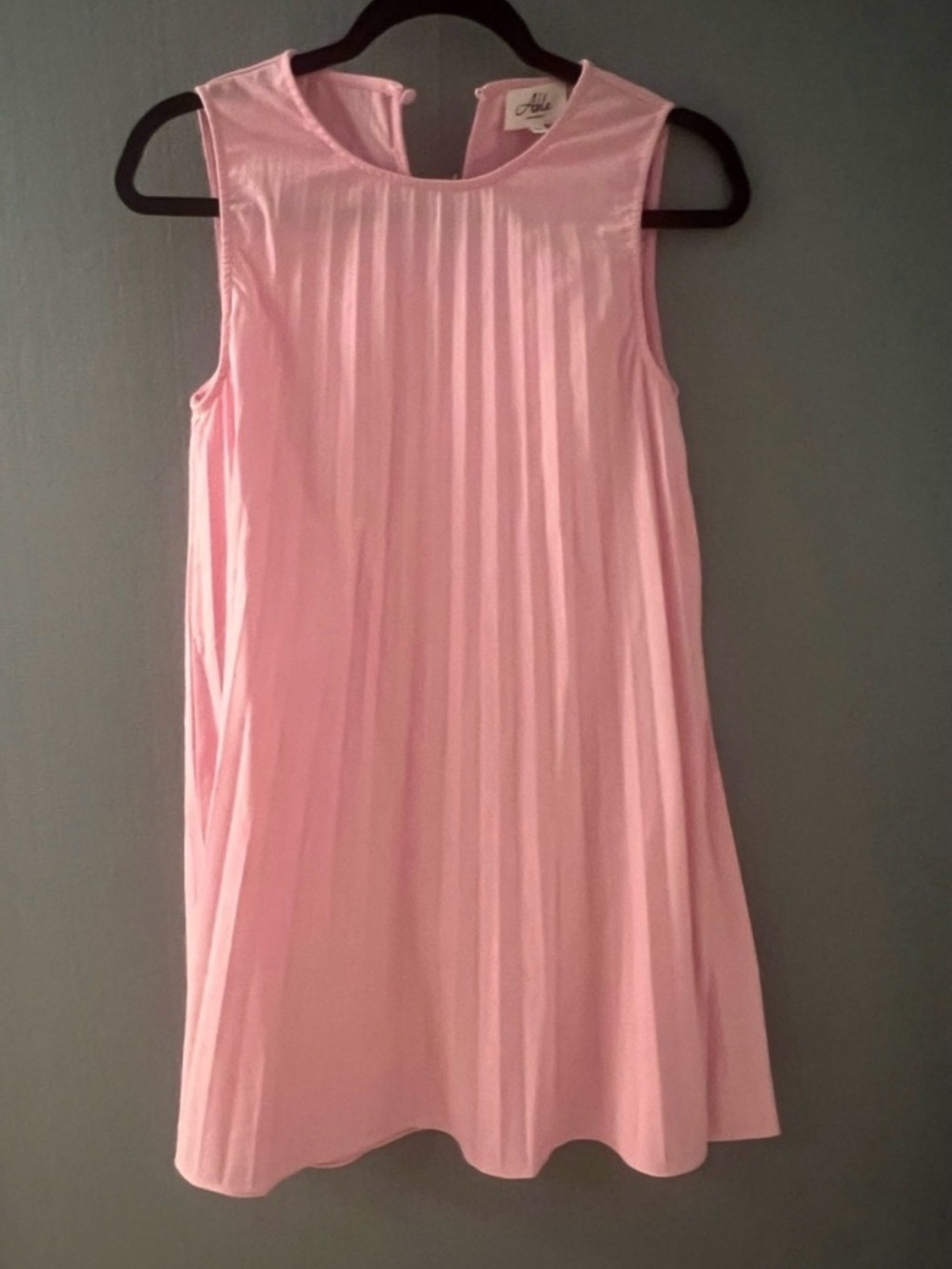 Able Pink Pleated Sleeveless Party Dress